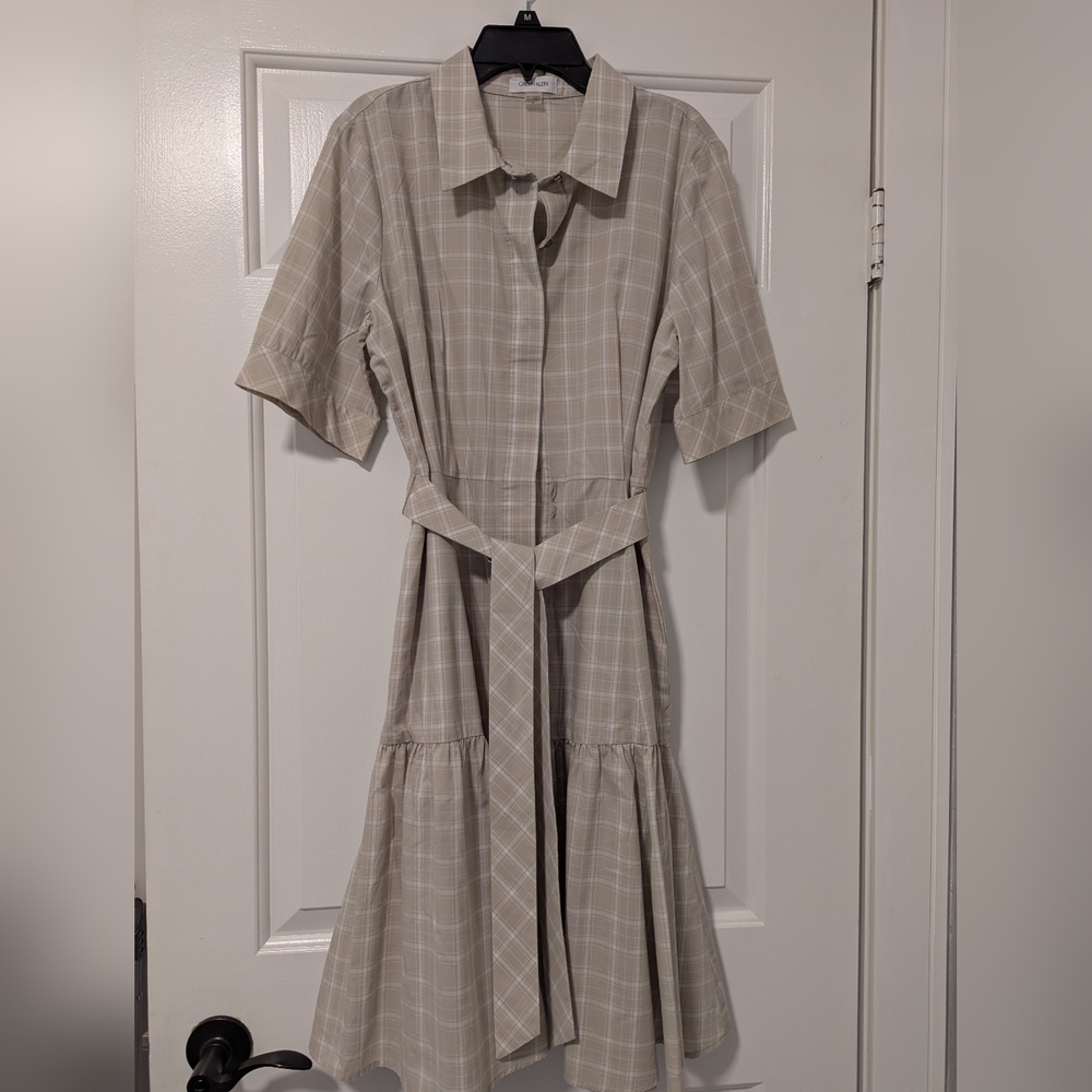 Calvin Klein Tan Short Sleeve Sundress